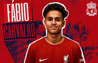 OFICIAL: o Liverpool contrata Fábio Carvalho.Captura/LFC