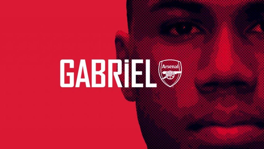 Arsenal confirmou esta terça-feira a contratação de Gabriel Magalhães. Twitter/Arsenal