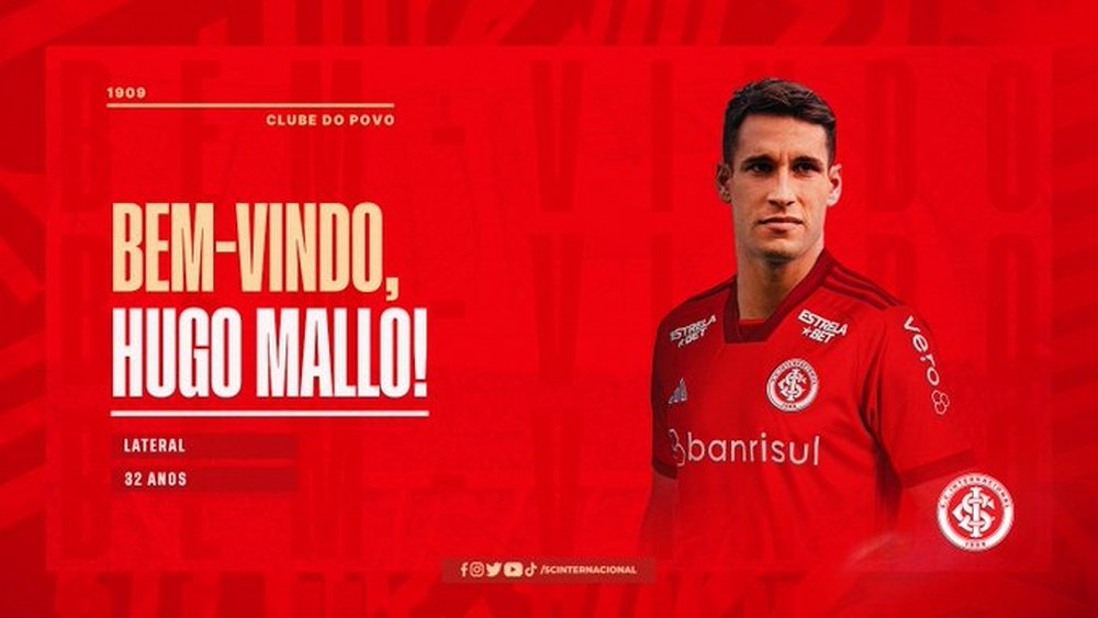 Internacional anuncia a contratação de Hugo Mallo. SCInternacional