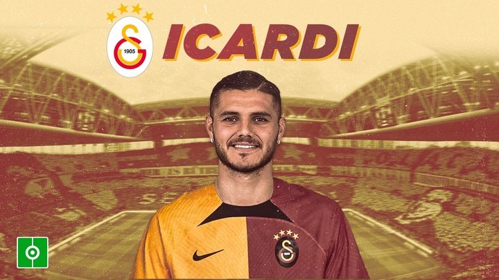 Arte da contratação de Icardi pelo Galatasaray em 2022.Besoccer