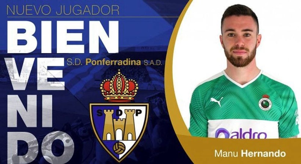 El Madrid cede a Manu Hernando a la Ponferradina. SDPonferradina