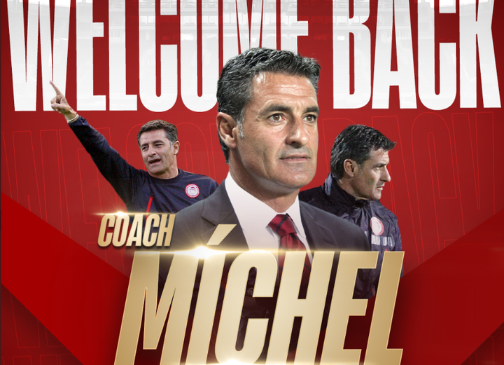 Míchel sonó... y Míchel firmó: ya es nuevo entrenador de Olympiacos. Captura/Olympiacos