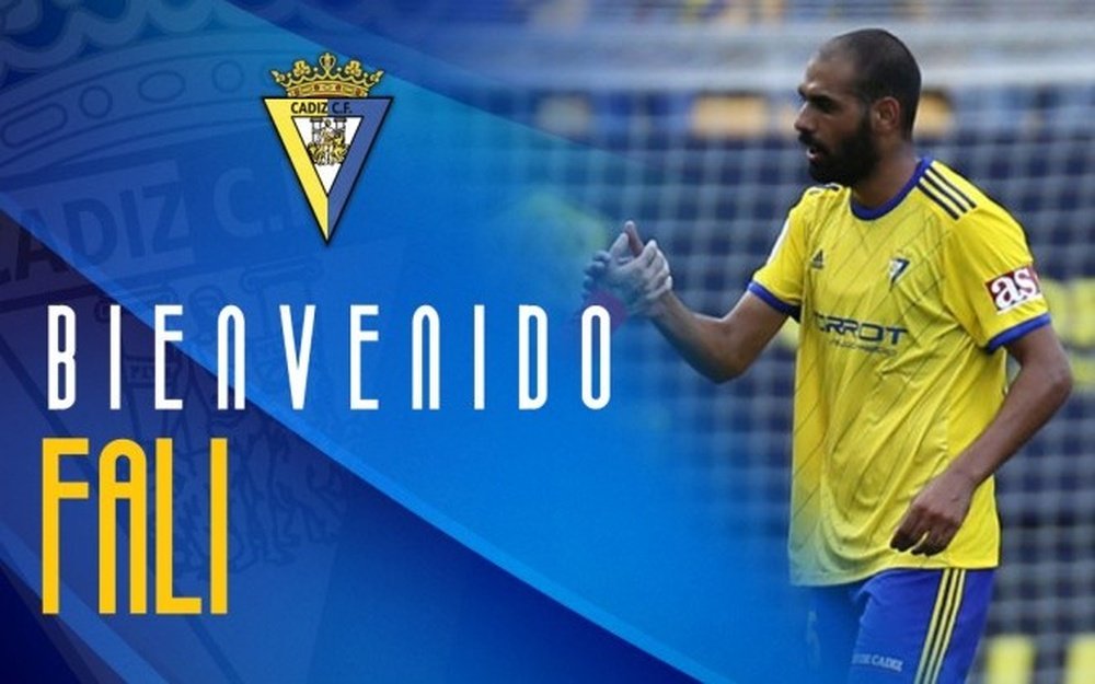 Fali llega al Cádiz hasta 2022. Twitter/Cadiz_CF
