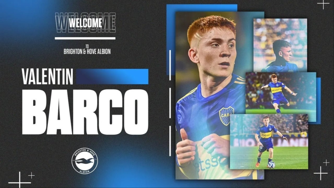 Barco has joined Brighton from Boca Juniors. OfficialBHAFC