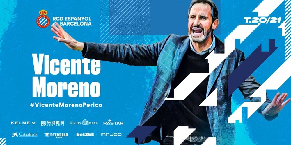 Vicente Moreno, nuevo técnico del Espanyol. Twitter/RCDEspanyol