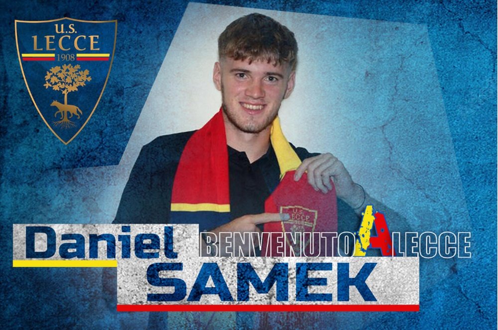 El Lecce anuncia a Daniel Samek. Captura/USLecce