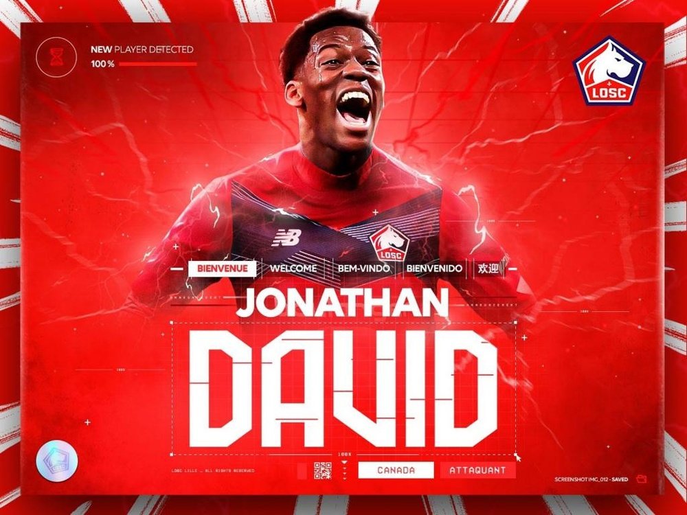 Jonathan David es del Lille. Twitter/losclive