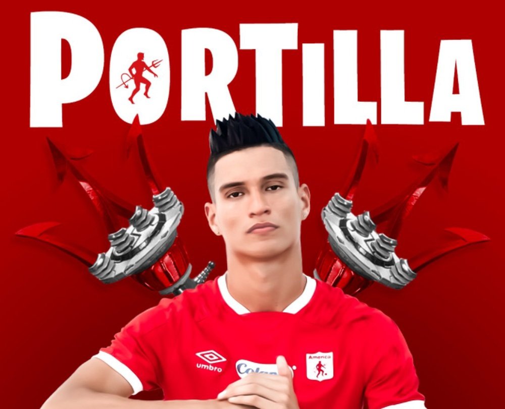 Portilla, nuevo jugador del América. Twitter/AmericadeCali