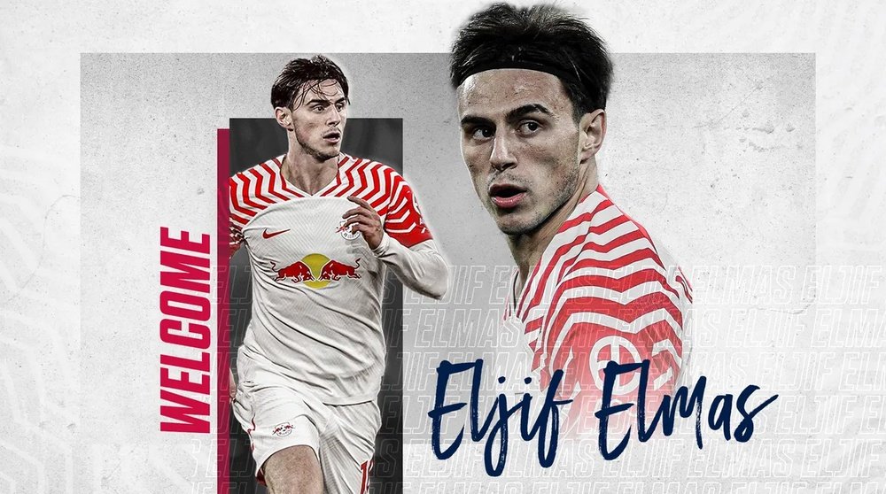RB Leipzig announced the signing of Macedonian Elmas from Napoli. Twitter/RBLeipzig