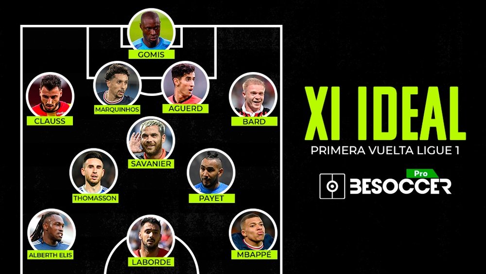 El XI ideal de la primera vuelta de la Ligue 1 21-22. BeSoccer Pro