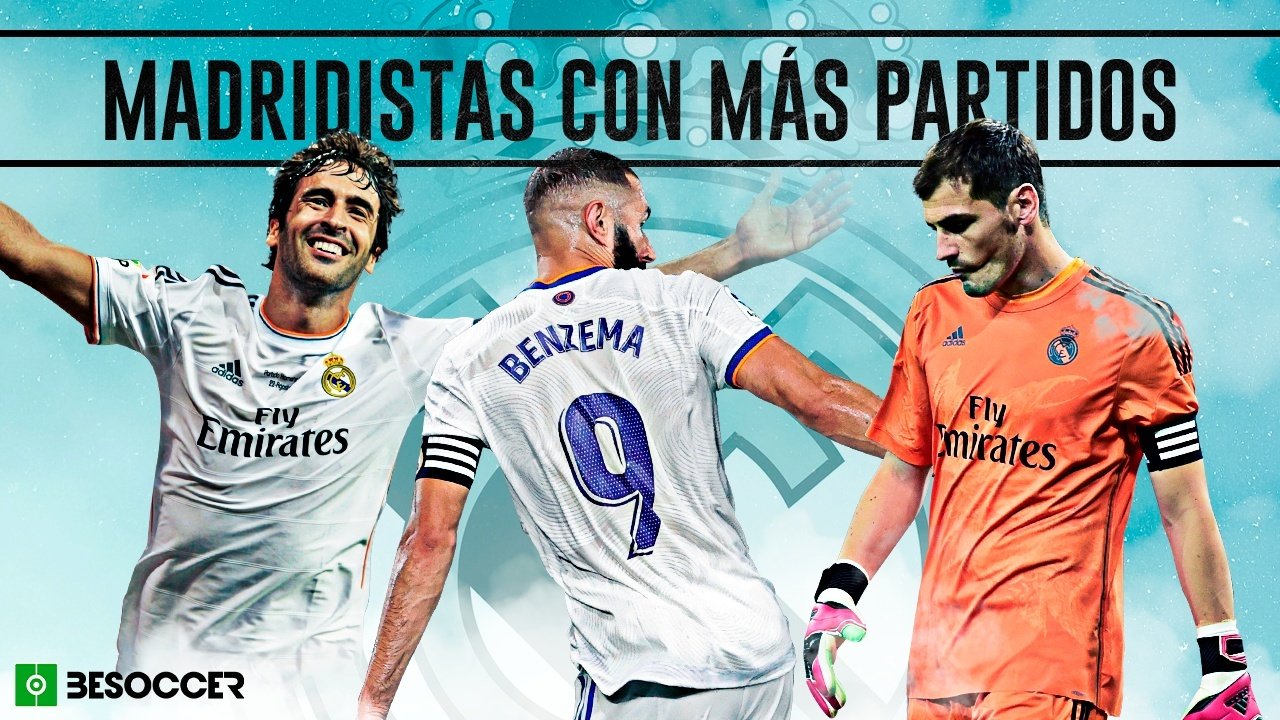 Los jugadores con más partidos en la historia del Real Madrid. BeSoccer