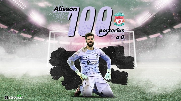 100 porterías a cero de Alisson con el Liverpool: es la pesadilla del United