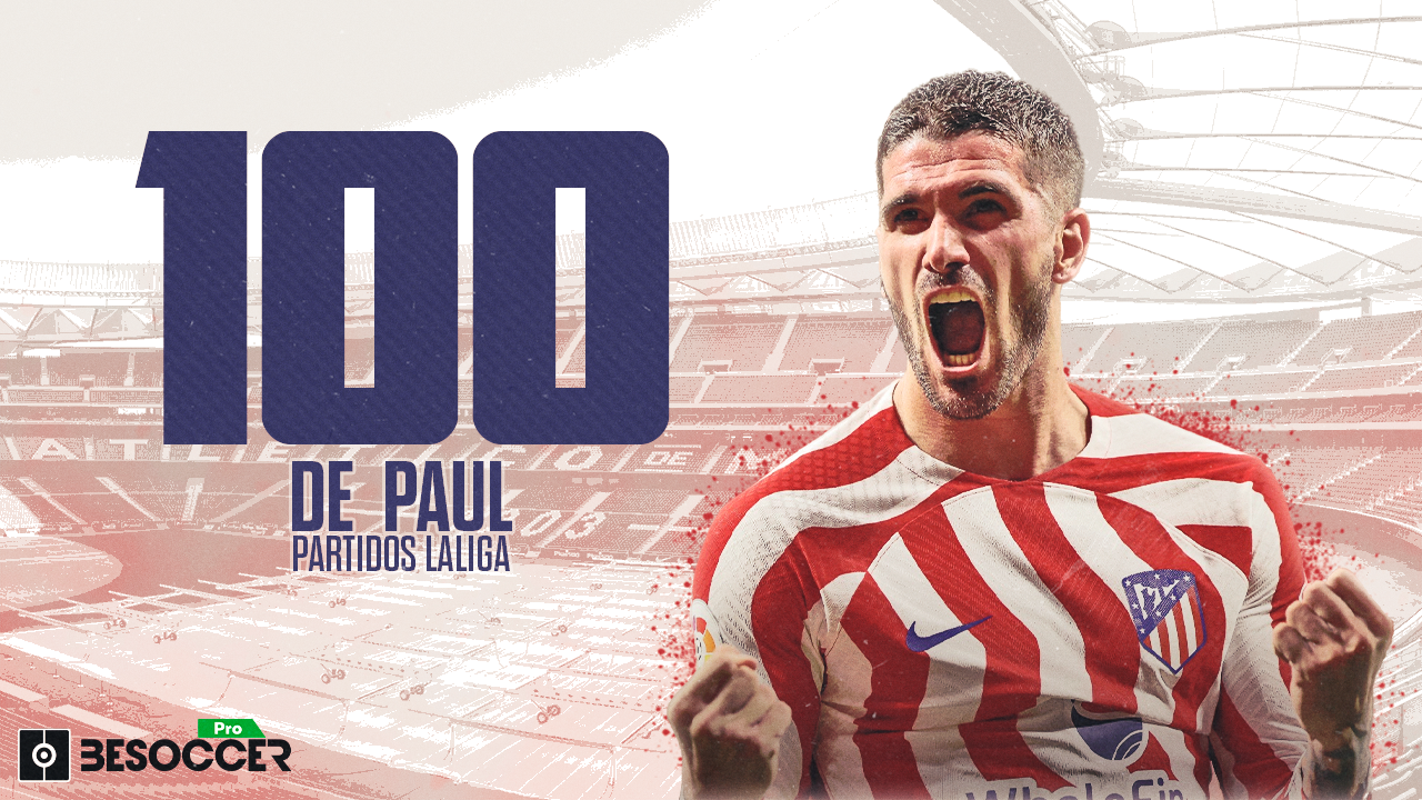 100 partidos de De Paul, el 2º máximo responsable del acento argentino del Atleti