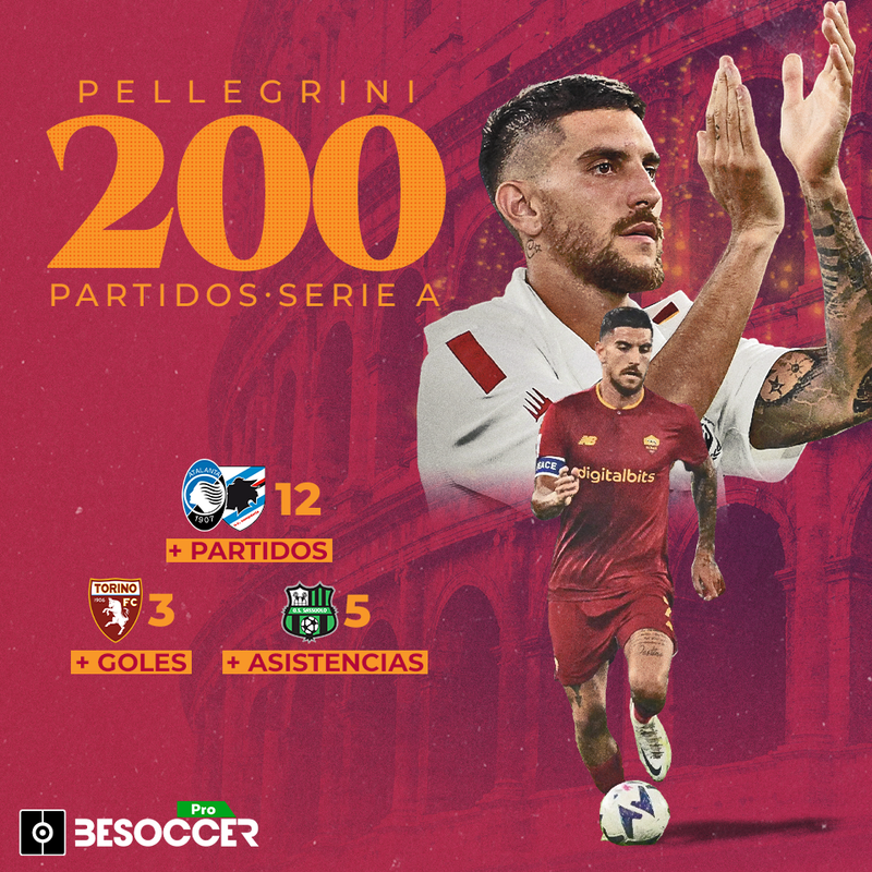 Lorenzo Pellegrini cumple 200 partidos en la Serie A