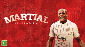 El Sevilla anunció la incorporación de Anthony Martial. BeSoccer