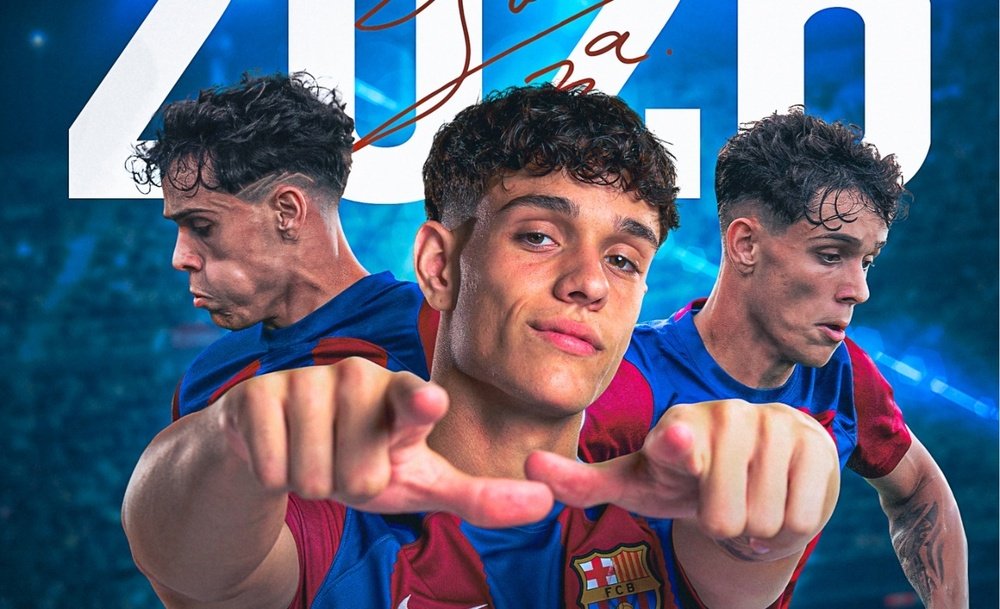 Hector Fort, renewed until 2026. Screenshot/FCBarcelona