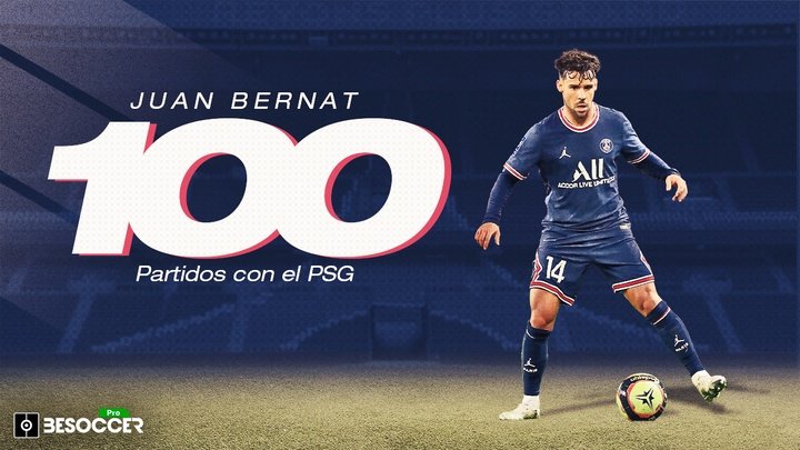 Juan Bernat cumple 100 partidos con el PSG. BeSoccer Pro