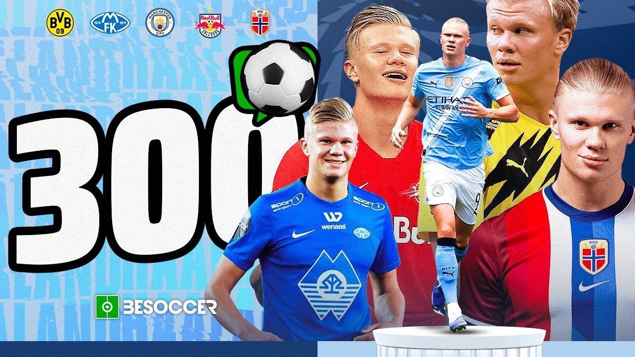 Haaland marcó su gol 300 como profesional. BeSoccer