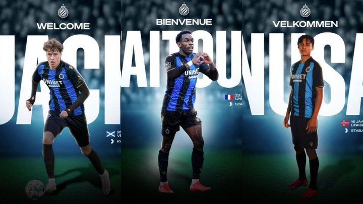 Tripla contratação no Brugge: Jack Hendry, Faitout Maouassa e Antonio Nusa