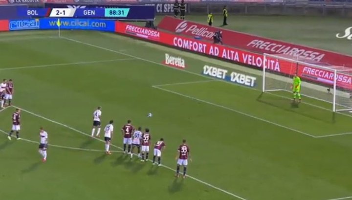 Dos penaltis en cinco minutos reparten los puntos en Bolonia