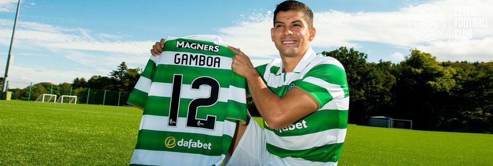 Gamboa llegó al Celtic el pasado mes de agosto, procedente del West Bromwich Albion inglés. CelticFC