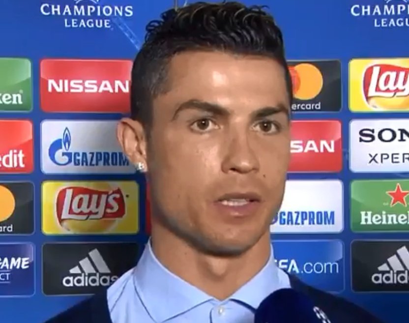 Ronaldo didn't hide his happiness. Screenshot/UEFA