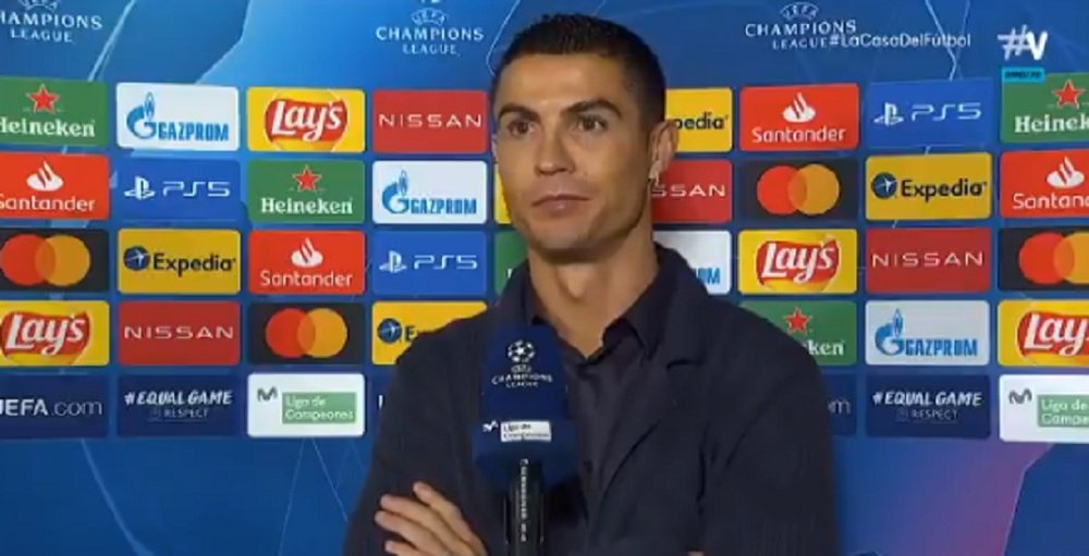 Cristiano, elegante tras la victoria en el Camp Nou. Captura/MovistarFutbol