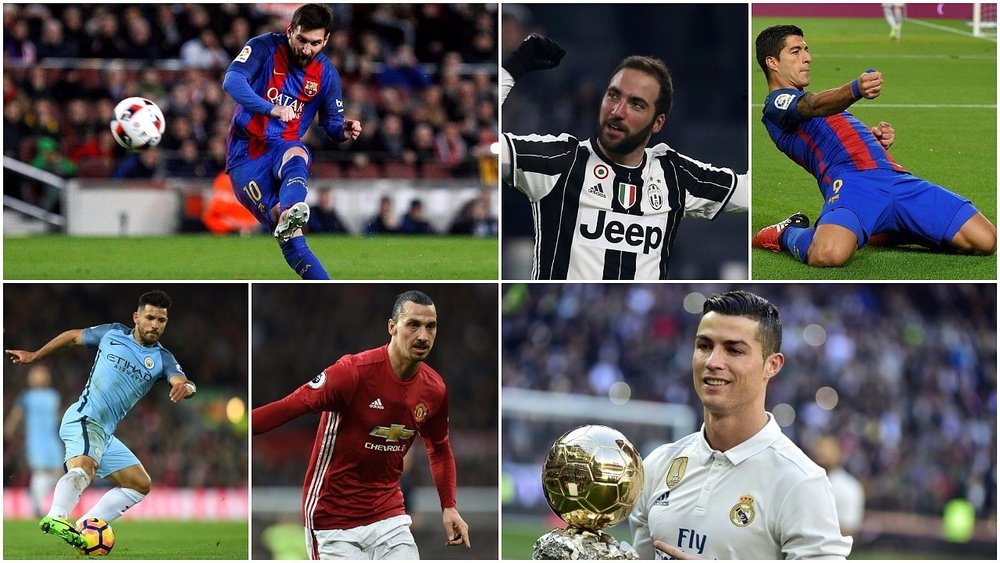 Cristiano, Messi, Higuain, Ibrahimovic, Suarez, Aguero. BeSoccer