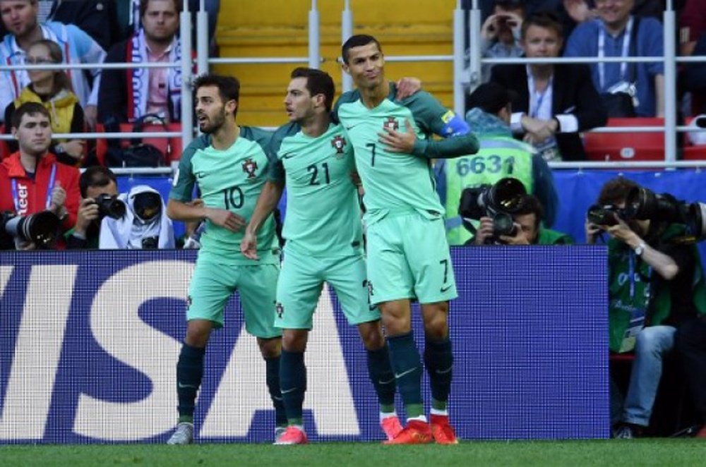 Cristiano celebra el gol conseguido ante Rusia en la Copa Confederaciones. AFP