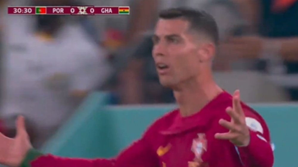Portugal were furious with the refereeing against Ghana. Screenshot/GolMundial