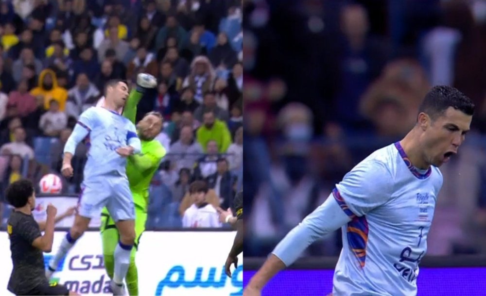 Cristiano recibió un codazo y marcó de penalti. Capturas/Cuatro
