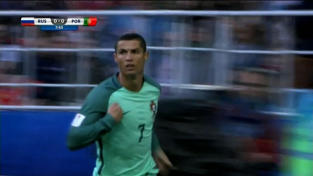 Ronaldo a ouvert le score contre la Russie. ESPN