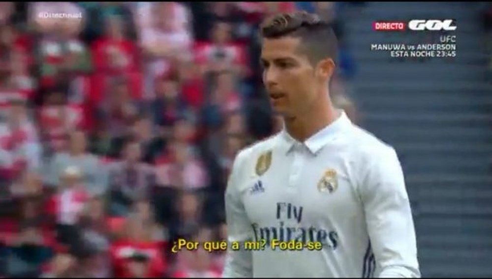 Cristiano lors de son changement entre l'Atheltic-Real Madrid dans la journée 28 de LaLiga. GolTV