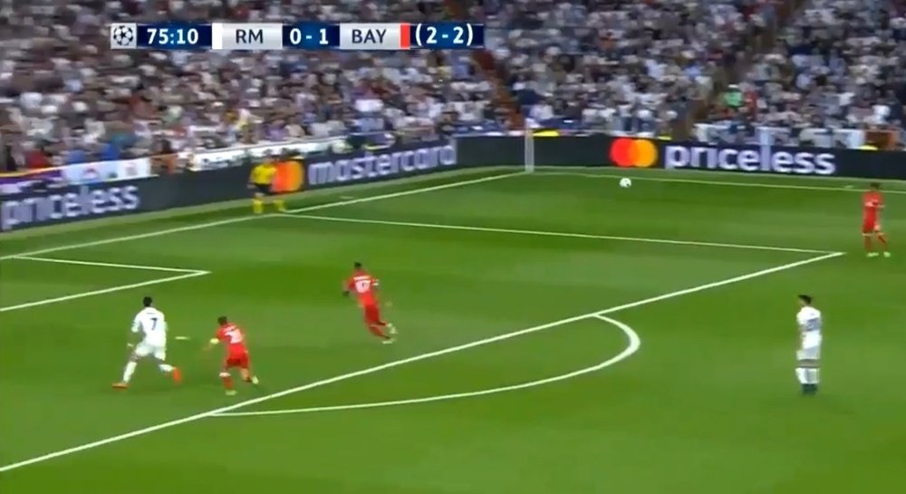 Cristiano anotó un golazo en el Bernabéu. Captura