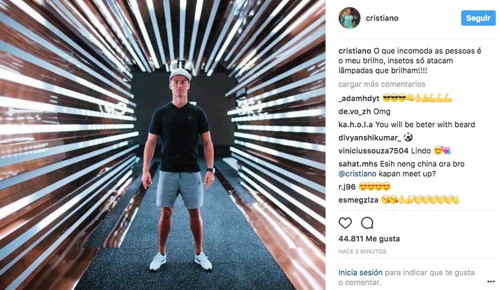 Cristiano responde a su manera. Instagram/Cristiano