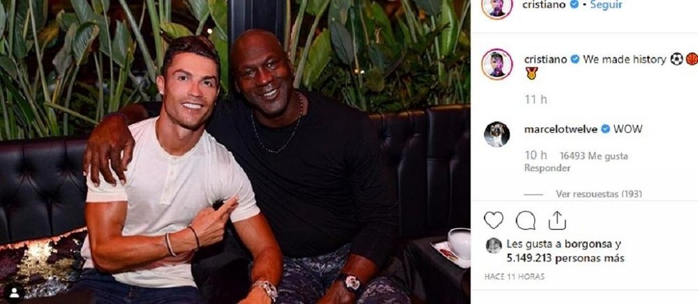 Cristiano posó con otra leyenda. Instagram/Cristiano