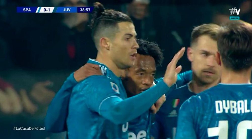 Ronaldo scored again. Screenshot/Movistar