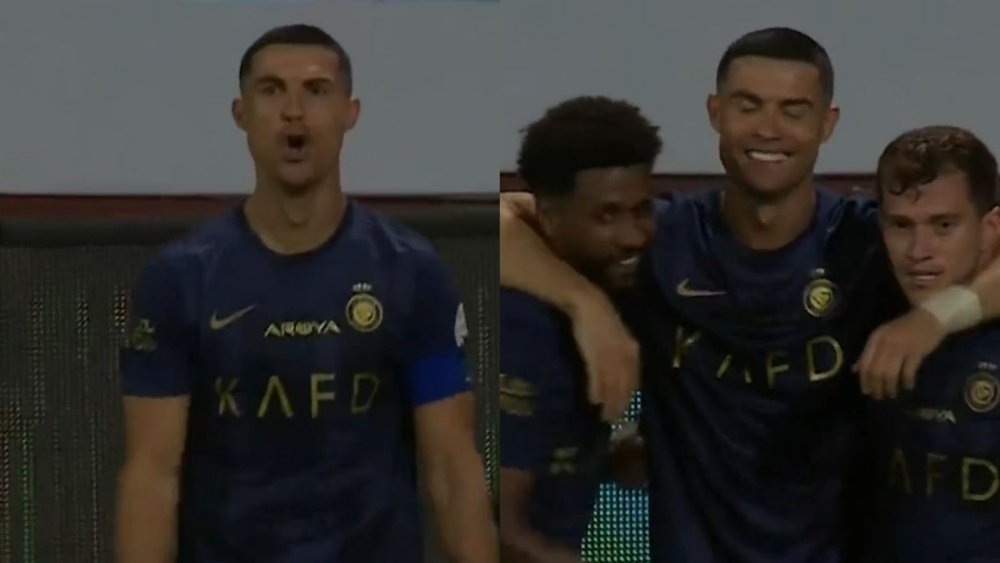 Ronaldo scored his 45th goal of 2023. Screenshots/AlNassr