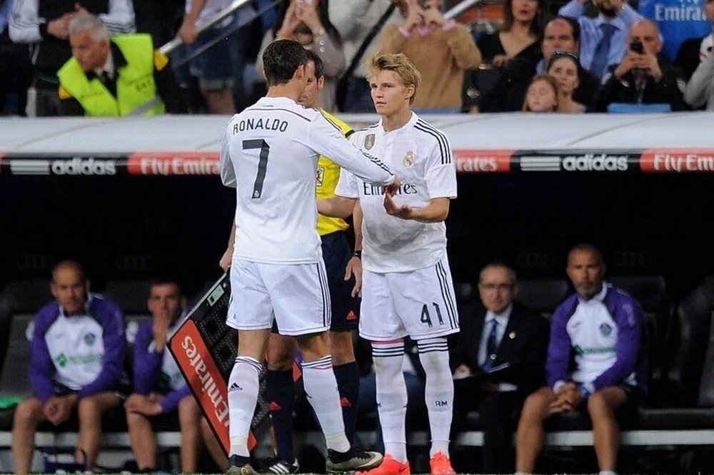 Odegaard has struggled to break into Real Madrid's first team. Twitter/Real Madrid