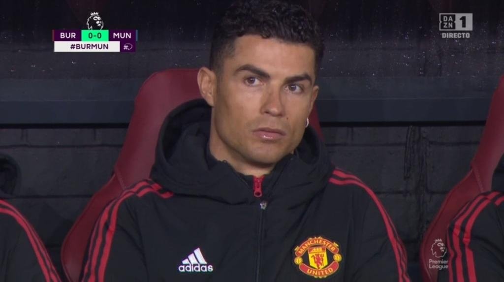 Cristiano Ronaldo started on the bench for the third time this season. Screenshot/DAZN