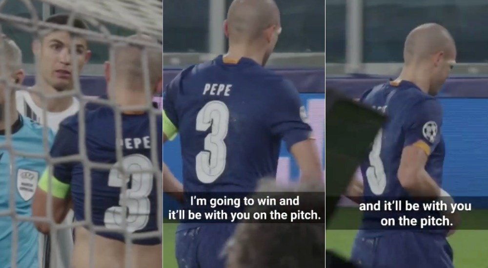 CR7 quería ganar, pero con Pepe en el campo. Capturas/UEFA