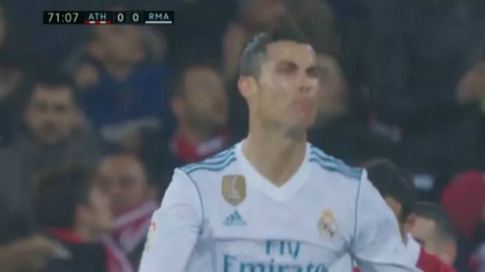 Cristiano Ronaldo n'a pas marqué face à l'Athletic. Capture/MovistarPartidazo