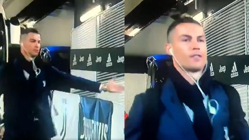 Ronaldo s'amuse du huis clos. Captures/Twitter/_deenise19