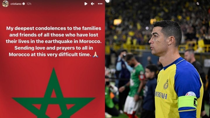 Ronaldo sent message of support to Morocco on social media