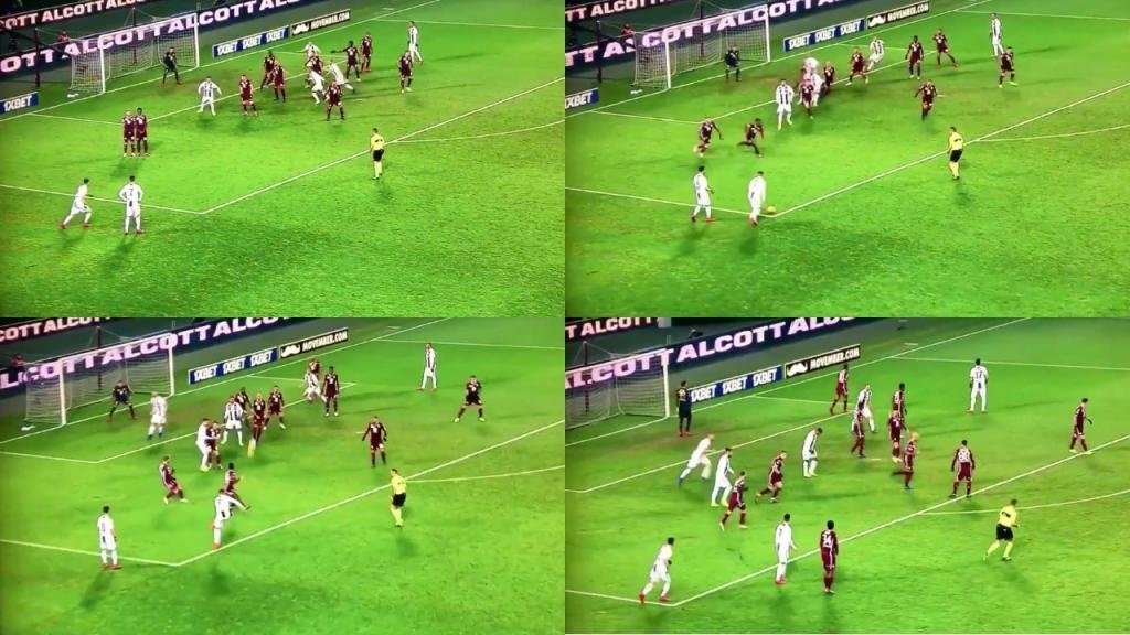 Un coup franc très moche. Capturas/GOL