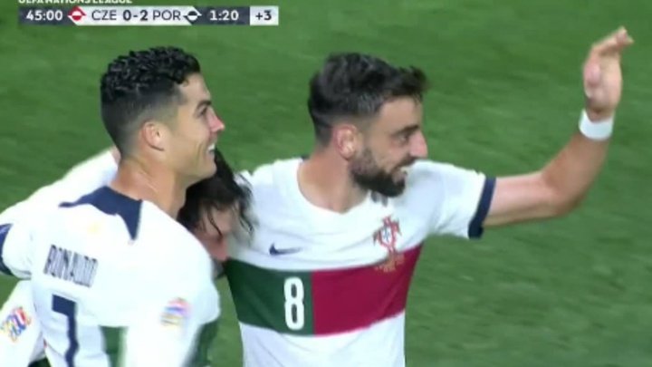 Portugal goleó a República Checa en su casa. Captura/ESPN