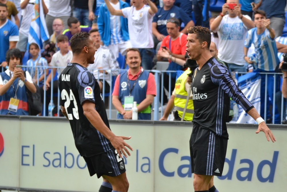 Danilo y Cristiano celebran el primer tanto del choque. BeSoccer
