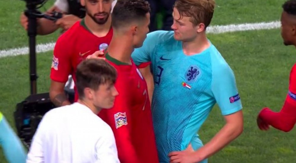 Cristiano veut jouer avec De Ligt. Capture