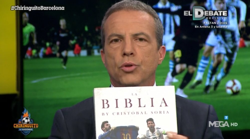 Cristóbal Soria asegura que Messi escribirá en su libro. Captura/ElChiringuito