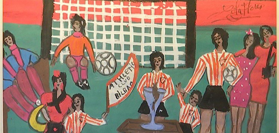 Lola Flores pintó el cuadro antes de que existiera el equipo femenino del Athletic. Athletic